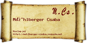 Mühlberger Csaba névjegykártya